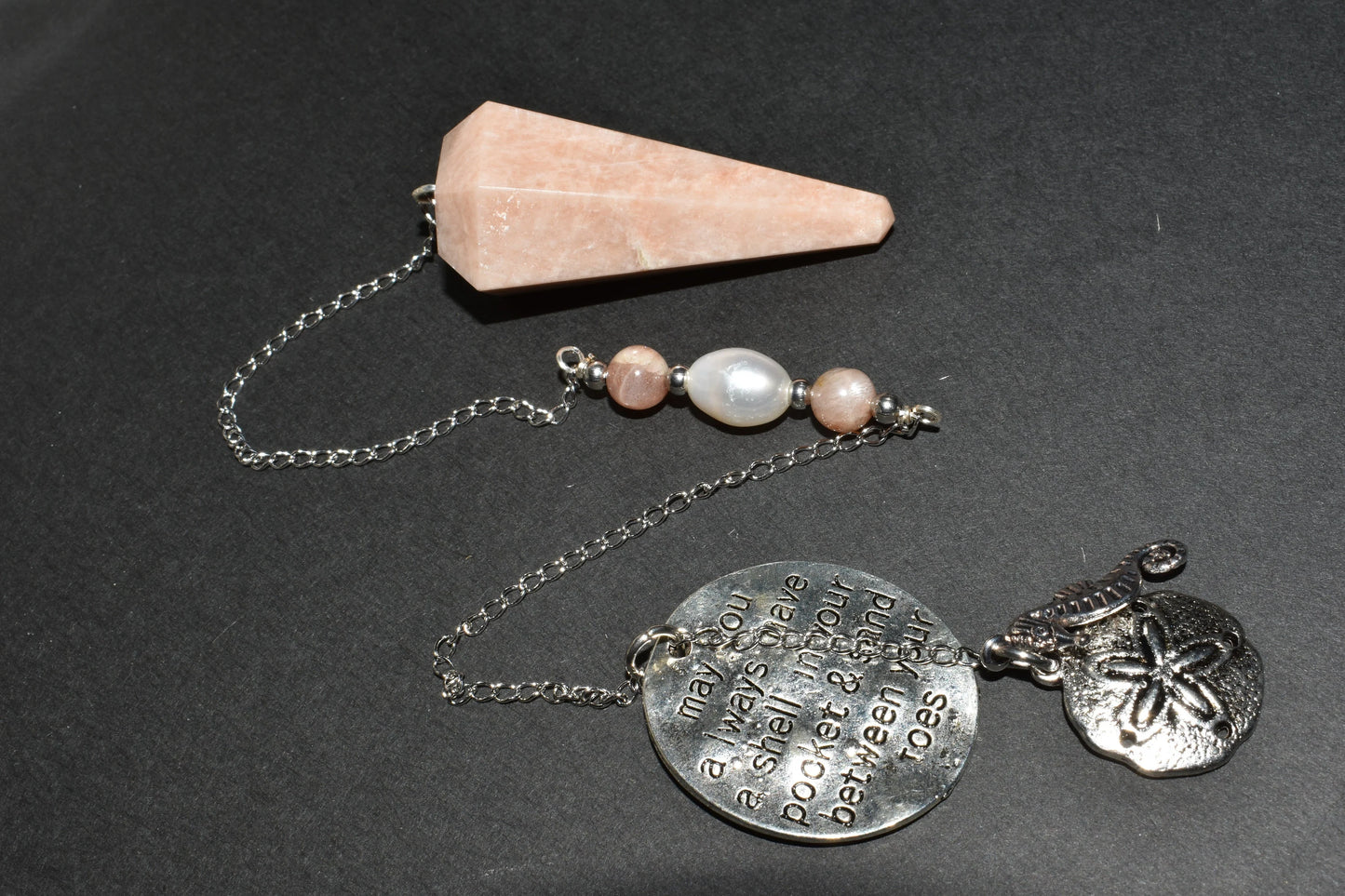 Moonstone Stainless Steel Dowsing Pendulum Premium Quality Chakra Reiki Crystal