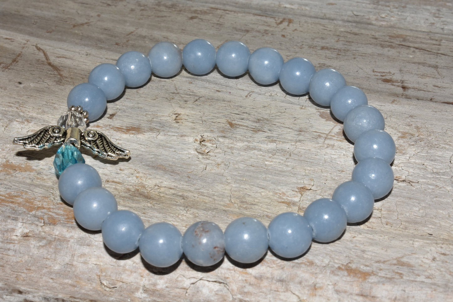 Angelite Angel Bracelet Tumbled Stone Angelic Communication Crystal Healing